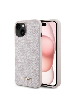 Husa pentru iPhone 15 / iPhone 14 / iPhone 13 - Guess Hardcase 4G Metal Gold Logo (GUHCP15SG4GFPI) - Pink