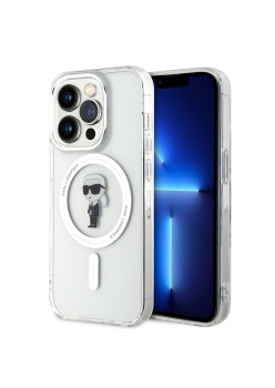 Husa pentru iPhone 15 Pro - Karl Lagerfeld IML MagSafe (KLHMP15LHFCKNOT) - Transparent Ikonik