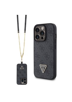 Husa pentru iPhone 15 Pro - Guess Crossbody 4G Metal Logo (GUHCP15LP4TDSCPK) - Black