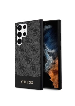 Husa pentru Samsung Galaxy S24 Ultra - Guess Hardcase 4G Stripe Collection (GUHCS24LG4GLGR) - Black