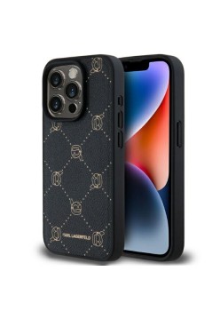 Husa iPhone 15 Pro - Karl Lagerfeld Leather MagSafe (KLHMP15LPGKHPHK) - Karl Head