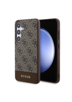 Husa pentru Samsung Galaxy S24 - Guess Hardcase 4G Stripe Collection (GUHCS24SG4GLBR) - Brown