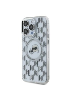 Husa pentru iPhone 16 Pro - Karl Lagerfeld IML MagSafe (KLHMP16LHMCKMHT) - Clear Monogram KarlandChoupette Head
