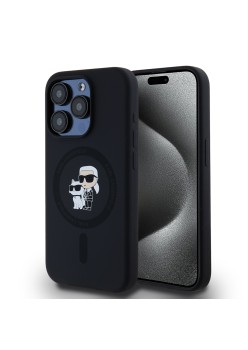 Husa pentru iPhone 15 Pro - Karl Lagerfeld Silicone MagSafe (KLHMP15LSCMKCRHK) - KarlandChoupette