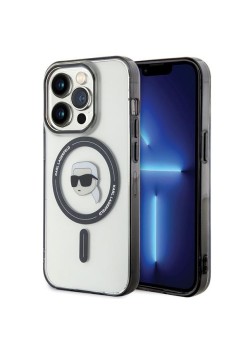 Husa pentru iPhone 15 Pro Max - Karl Lagerfeld IML MagSafe (KLHMP15XHKHNOTK) - Transparent Karls Head