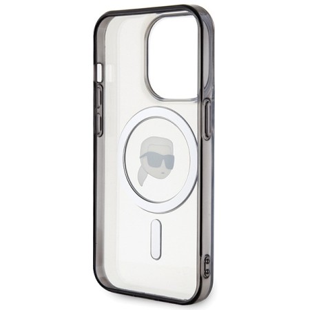 Husa pentru iPhone 15 Pro Max - Karl Lagerfeld IML MagSafe (KLHMP15XHKHNOTK) - Transparent Karls Head