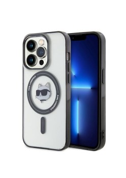 Husa pentru iPhone 15 Pro Max - Karl Lagerfeld IML MagSafe (KLHMP15XHCHNOTK) - Transparent Choupettes Head