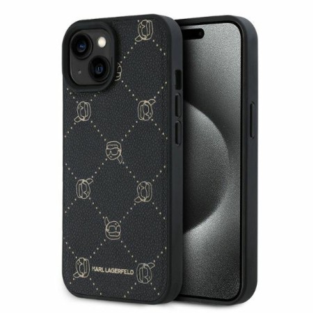 Husa iPhone 15 - Karl Lagerfeld Leather MagSafe (KLHMP15SPGKHPHK) - Karl Head