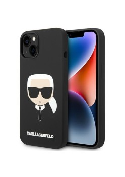 Husa pentru iPhone 15 Plus / iPhone 14 Plus - Karl Lagerfeld Silicone MagSafe (KLHMP14MSLKHBK) - Karls Head
