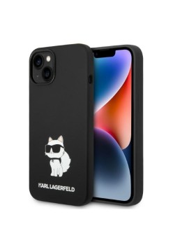 Husa pentru iPhone 15 Plus / iPhone 14 Plus - Karl Lagerfeld Silicone MagSafe (KLHMP14MSNCHBCK) - Choupette