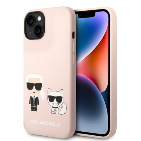 Husa pentru iPhone 15 Plus / iPhone 14 Plus - Karl Lagerfeld Silicone MagSafe (KLHMP14MSSKCI) - Light Pink KarlandChoupette