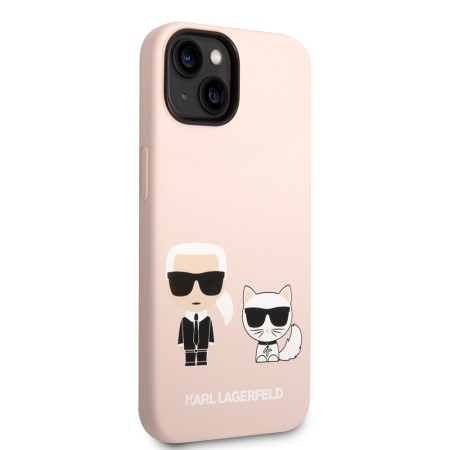 Husa pentru iPhone 15 Plus / iPhone 14 Plus - Karl Lagerfeld Silicone MagSafe (KLHMP14MSSKCI) - Light Pink KarlandChoupette