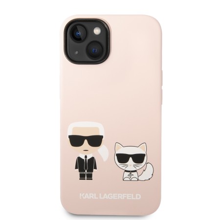 Husa pentru iPhone 15 Plus / iPhone 14 Plus - Karl Lagerfeld Silicone MagSafe (KLHMP14MSSKCI) - Light Pink KarlandChoupette