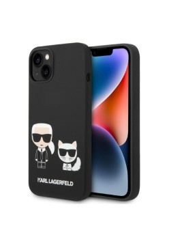 Husa pentru iPhone 15 Plus / iPhone 14 Plus - Karl Lagerfeld Silicone Liquid MagSafe (KLHMP14MSSKCK) - KarlandChoupette