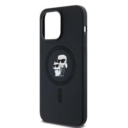 Husa pentru iPhone 14 Pro - Karl Lagerfeld Silicone MagSafe (KLHMP14LSCMKCRHK) - KarlandChoupette