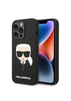 Husa pentru iPhone 14 Pro - Karl Lagerfeld Silicone MagSafe (KLHMP14LSLKHBK) - Karls Head