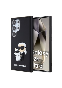 Husa pentru Samsung Galaxy S24 Ultra - Karl Lagerfeld 3D Design (KLHCS24L3DRKCNK) - Rubber KarlandChoupette