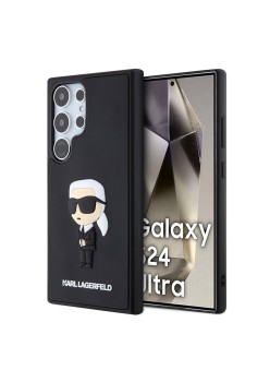 Husa pentru Samsung Galaxy S24 Ultra - Karl Lagerfeld 3D Design (KLHCS24L3DRKINK) - Rubber Ikonik