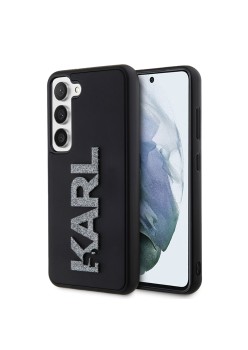 Husa pentru Samsung Galaxy S23 - Karl Lagerfeld 3D Design (KLHCS23S3DMBKCK) - Rubber Glitter Logo