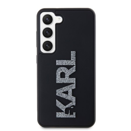 Husa pentru Samsung Galaxy S23 - Karl Lagerfeld 3D Design (KLHCS23S3DMBKCK) - Rubber Glitter Logo