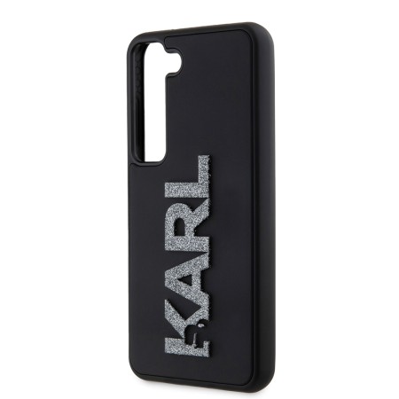 Husa pentru Samsung Galaxy S23 - Karl Lagerfeld 3D Design (KLHCS23S3DMBKCK) - Rubber Glitter Logo
