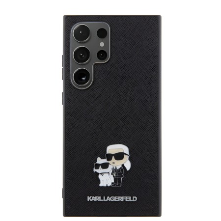 Husa pentru Samsung Galaxy S24 Ultra - Karl Lagerfeld Saffiano (KLHCS24LPSAKCMPK) - KarlandChoupette Metal Pin