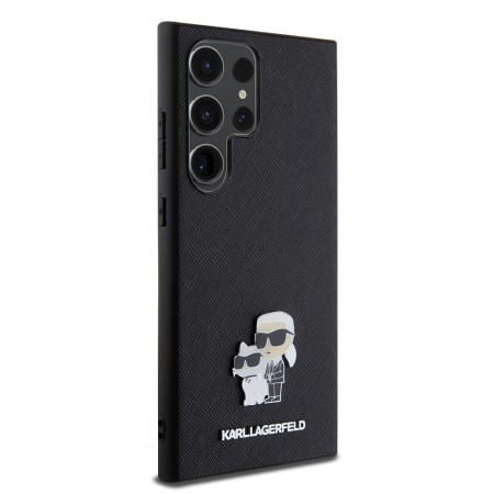 Husa pentru Samsung Galaxy S24 Ultra - Karl Lagerfeld Saffiano (KLHCS24LPSAKCMPK) - KarlandChoupette Metal Pin