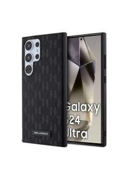 Husa pentru Samsung Galaxy S24 Ultra - Karl Lagerfeld Saffiano (KLHCS24LSAKLHPK) - Mono Metal Logo