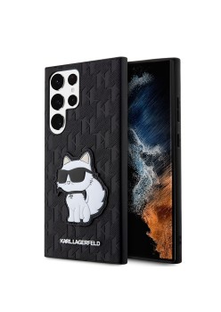 Husa pentru Samsung Galaxy S23 Ultra - Karl Lagerfeld Saffiano (KLHCS23LSAKLHCPK) - Monogram Choupette
