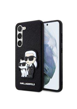 Husa pentru Samsung Galaxy S23 Plus - Karl Lagerfeld Saffiano (KLHCS23MSANKCPK) - KarlandChoupette Metal Pin