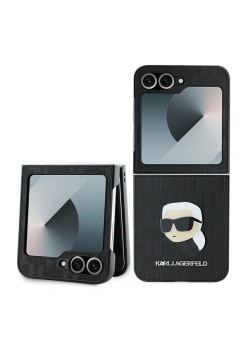 Husa pentru Samsung Galaxy Z Flip6 - Karl Lagerfeld Saffiano (KLHCZF6PGKSKIHK) - Monogram Head Pin