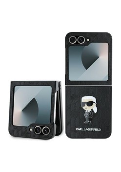 Husa pentru Samsung Galaxy Z Flip6 - Karl Lagerfeld Saffiano (KLHCZF6SAPKINPK) - Monogram Ikonik