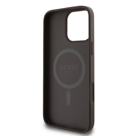 Husa pentru iPhone 16 Pro Max - Guess Hardcase 4G Printed Stripes MagSafe (GUHMP16XP4RPSW) - Brown