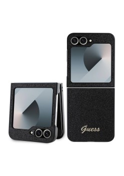 Husa pentru Samsung Galaxy Z Flip6 - Guess Glitter Script (GUHCZF6HGGSHK) - Black