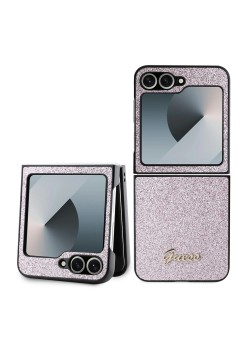 Husa pentru Samsung Galaxy Z Flip6 - Guess Glitter Script (GUHCZF6HGGSHP) - Pink