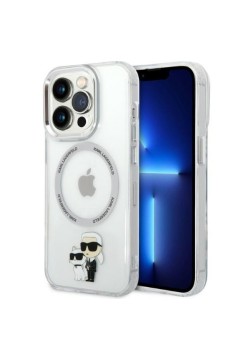 Husa iPhone 14 Pro - Karl Lagerfeld Hardcase MagSafe (KLHMP14LHNKCIT) - Transparent Iconic KarlandChoupette