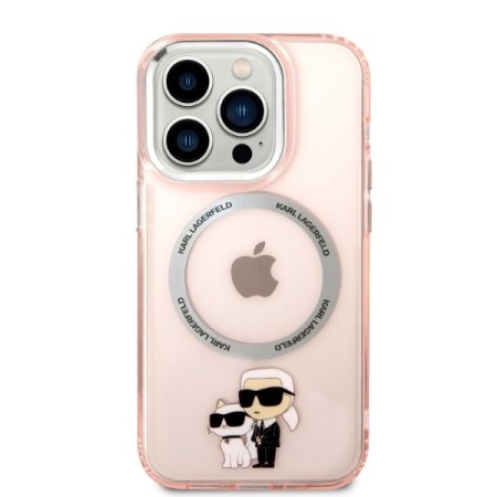 Husa iPhone 14 Pro - Karl Lagerfeld Hardcase MagSafe (KLHMP14LHNKCIP) - Pink Iconic KarlandChoupette