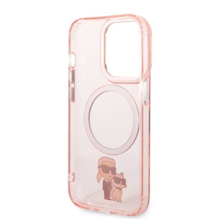 Husa iPhone 14 Pro - Karl Lagerfeld Hardcase MagSafe (KLHMP14LHNKCIP) - Pink Iconic KarlandChoupette
