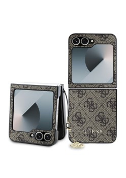 Husa pentru Samsung Galaxy Z Flip6 - Guess Hardcase 4G Charm (GUHCZF6GF4GBR) - Brown