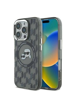 Husa pentru iPhone 16 Pro Max - Karl Lagerfeld IML MagSafe (KLHMP16XHMCKMHK) - Monogram KarlandChoupette Head
