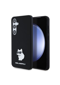 Husa pentru Samsung Galaxy S24 Plus - Karl Lagerfeld Silicone (KLHCS24MSMHCNPK) - Choupette Metal Pin