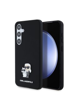 Husa pentru Samsung Galaxy S24 Plus - Karl Lagerfeld Silicone (KLHCS24MSMHKCNPK) - KarlandChoupette Metal Pin