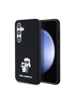 Husa pentru Samsung Galaxy S24 - Karl Lagerfeld Silicone (KLHCS24SSMHKCNPK) - KarlandChoupette Metal Pin