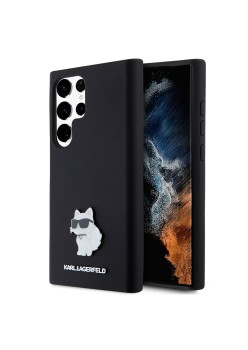 Husa pentru Samsung Galaxy S23 Ultra - Karl Lagerfeld Silicone (KLHCS23LSMHCNPK) - Choupette