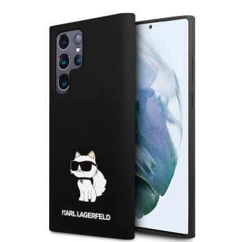 Husa pentru Samsung Galaxy S23 Ultra - Karl Lagerfeld Silicone (KLHCS23LSNCHBCK) - Choupette