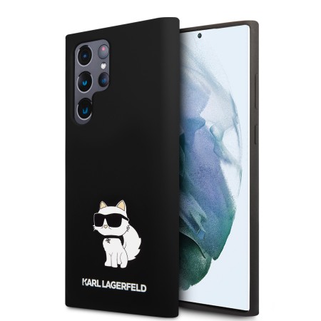 Husa pentru Samsung Galaxy S23 Ultra - Karl Lagerfeld Silicone (KLHCS23LSNCHBCK) - Choupette