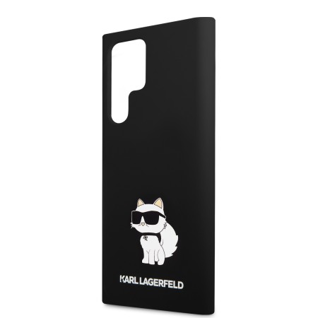 Husa pentru Samsung Galaxy S23 Ultra - Karl Lagerfeld Silicone (KLHCS23LSNCHBCK) - Choupette