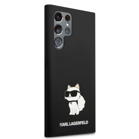Husa pentru Samsung Galaxy S23 Ultra - Karl Lagerfeld Silicone (KLHCS23LSNCHBCK) - Choupette