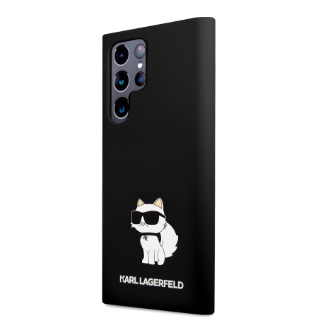 Husa pentru Samsung Galaxy S23 Ultra - Karl Lagerfeld Silicone (KLHCS23LSNCHBCK) - Choupette