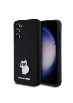 Husa pentru Samsung Galaxy S23 Plus - Karl Lagerfeld Silicone (KLHCS23MSMHCNPK) - Choupette Metal Pin